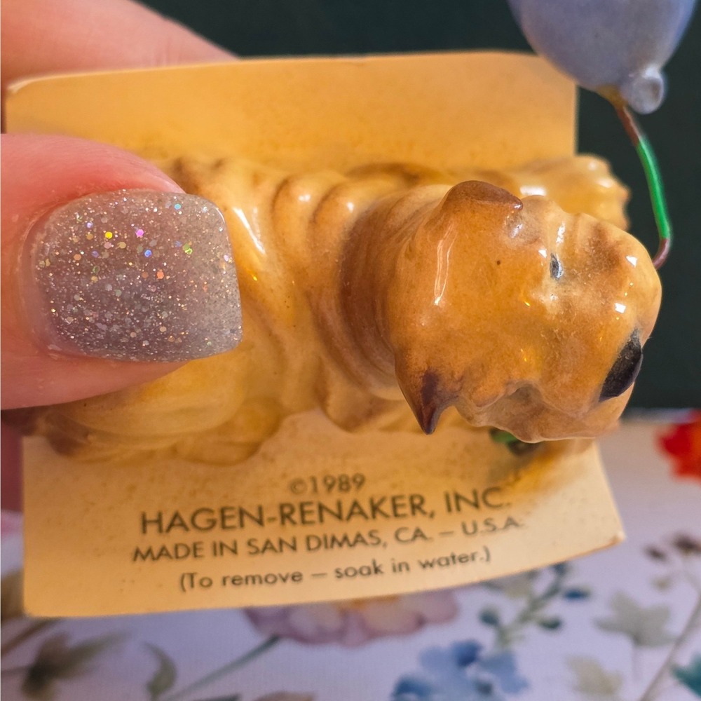 Hagen-Renaker Shar-Pei Puppy Figurine Miniature Tan Good 1989 Disney Tag - Picture 8 of 8